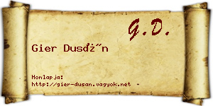 Gier Dusán névjegykártya